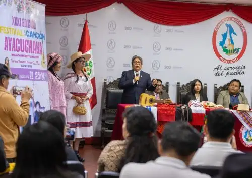 Estudiantes en etapa escolar de 11 provincias de Ayacucho participarán del XXXI edición del Festival de la Canción Ayacuchana 2025. ANDINA/Difusión