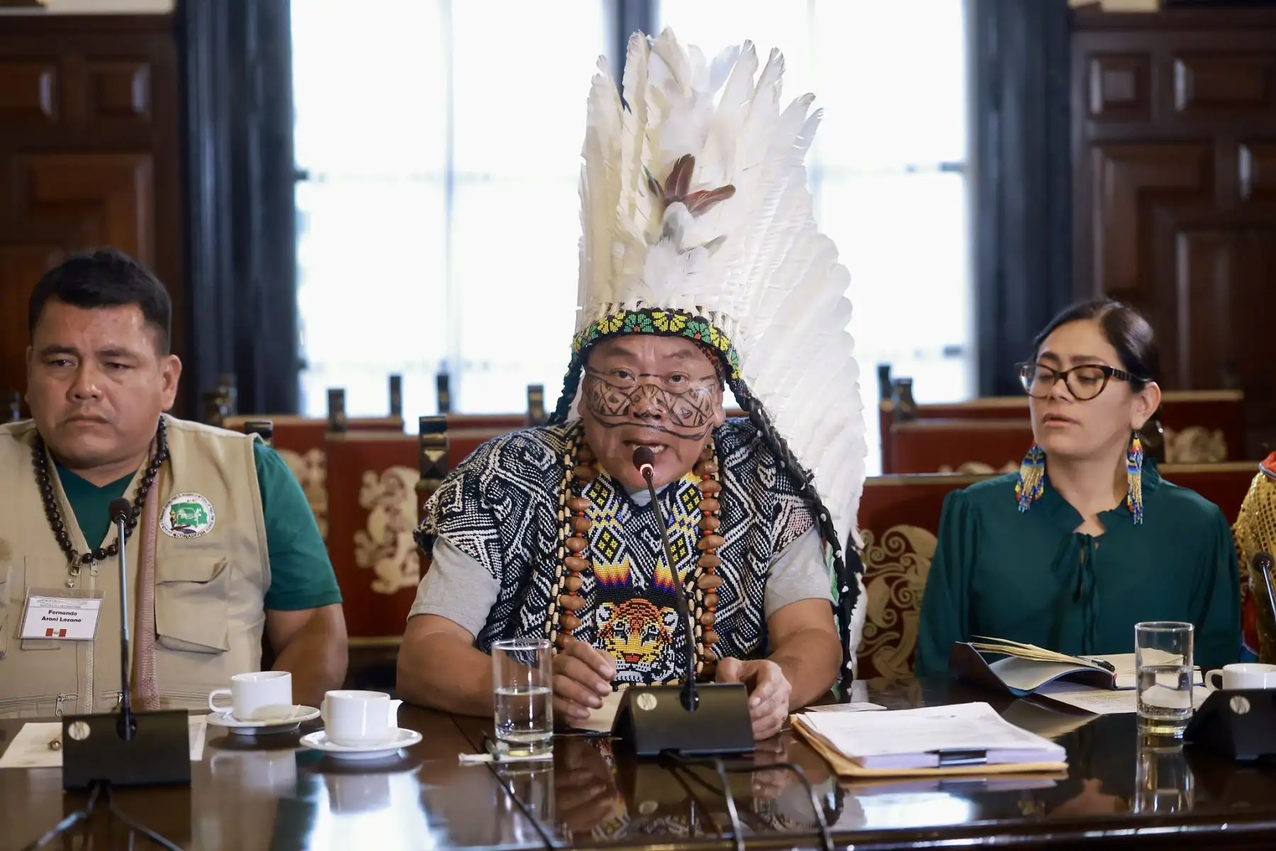 Presidente José Jerí Oré lideró reunión con representantes de comunidades nativas de la Amazonía.
Foto: ANDINA/Prensa Presidencia