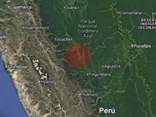 El epicentro del temblor de magnitud 4.8 se localizó cerca de Uchiza, en la provincia de Tocache, región San Martín.