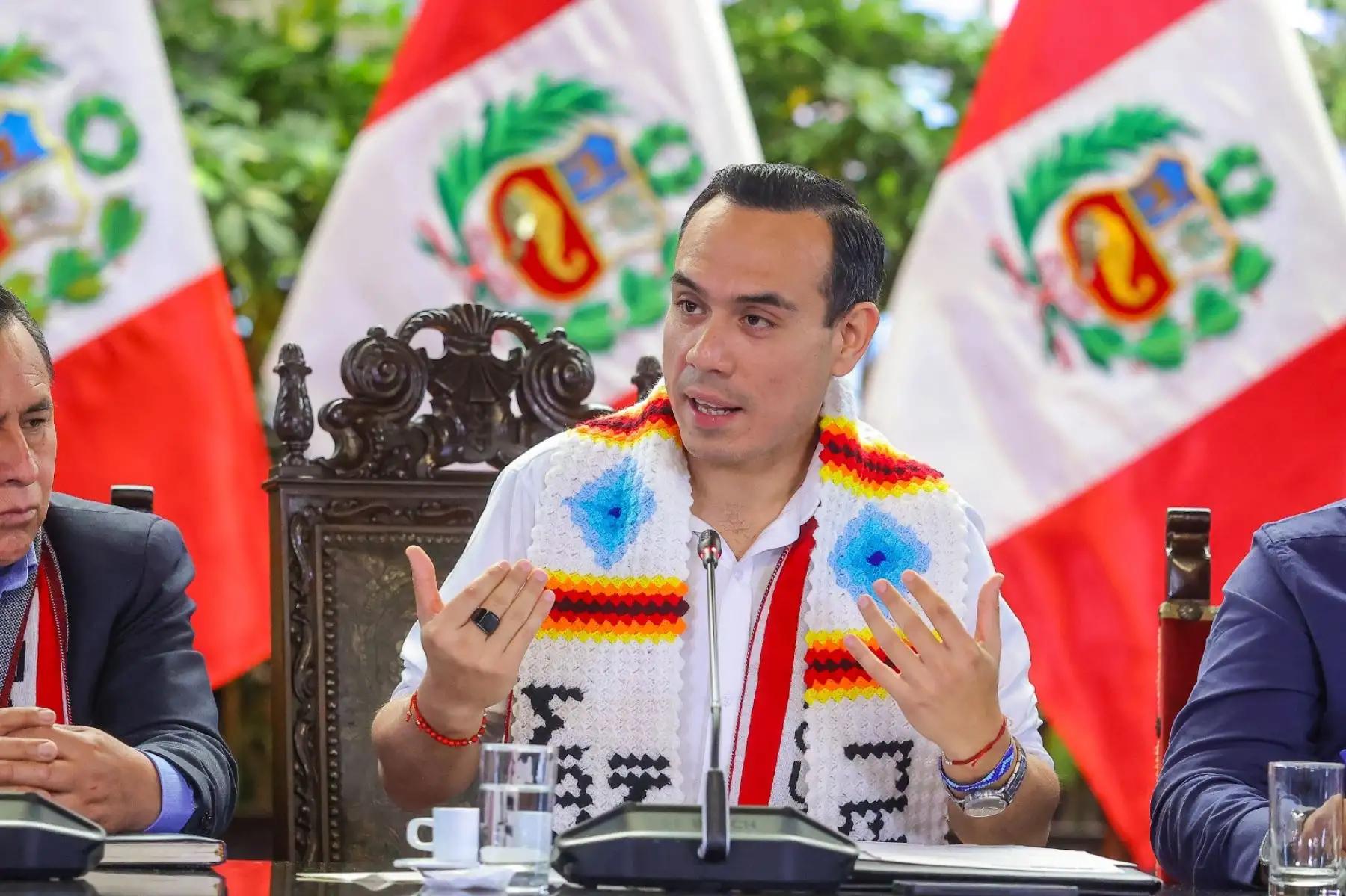 Presidente José Jerí Oré, sostuvo un encuentro con representantes de la Asociación Nacional de Distritalizaciones por Interés Nacional (ANDIN) para atender sus principales demandas. Foto: ANDINA/Prensa Presidencia