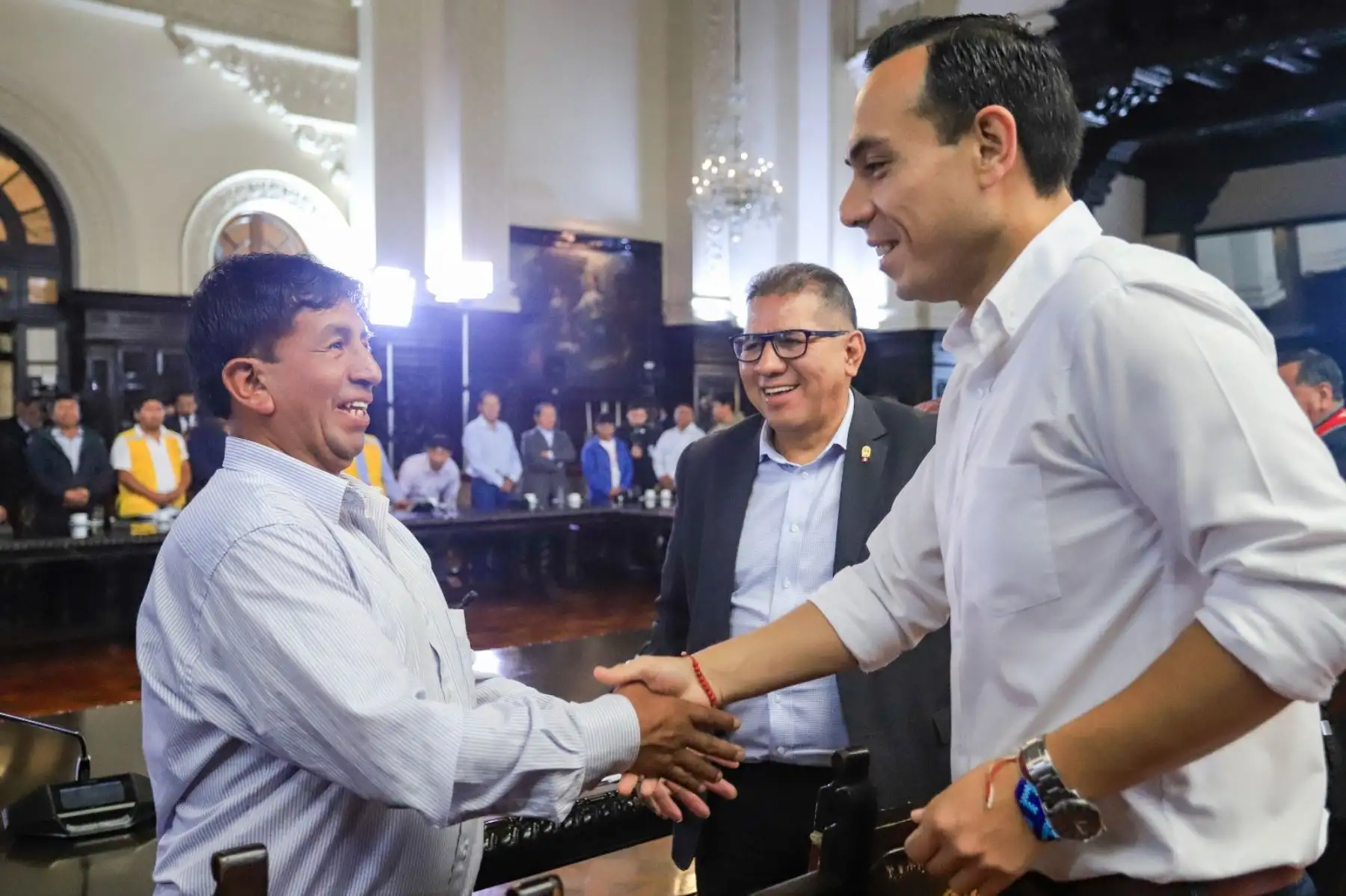 Presidente José Jerí Oré, sostuvo un encuentro con representantes de la Asociación Nacional de Distritalizaciones por Interés Nacional (ANDIN) para atender sus principales demandas. Foto: ANDINA/Prensa Presidencia