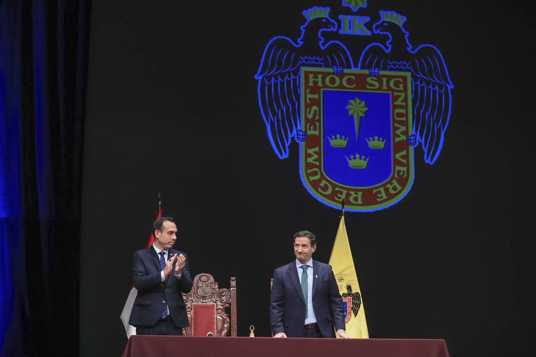 El presidente de la república, José Jerí, participa en la ceremonia de juramentación de Renzo Reggiardo como alcalde metropolitano de Lima.
Foto: ANDINA/Prensa Presidencia