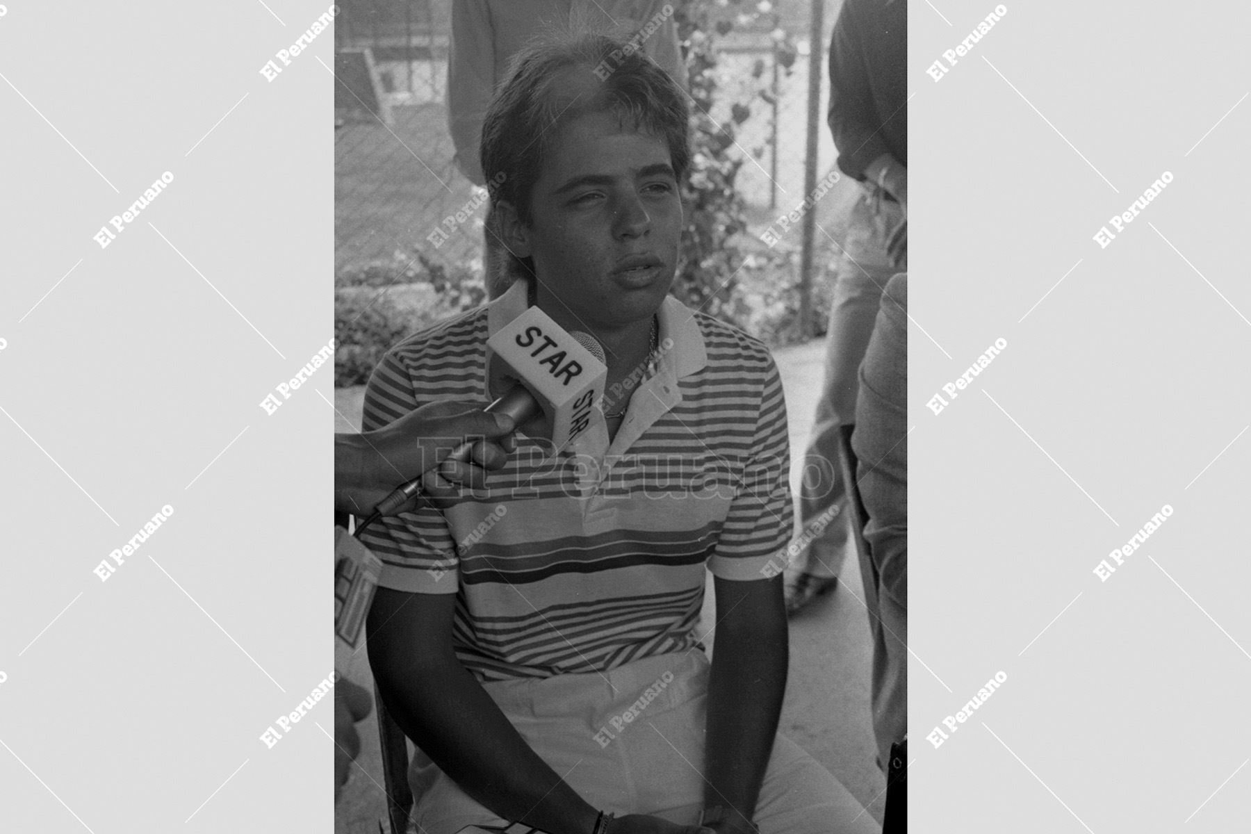 Lima - 10 diciembre 1985 / Jaime Yzaga, nuestro gran campeón sudamericano y número uno del ranking mundial junior, confirmó su participación en el equipo peruano que disputará la Copa Davis.  Foto: Archivo Histórico de El Peruano / Pedro Arroyo