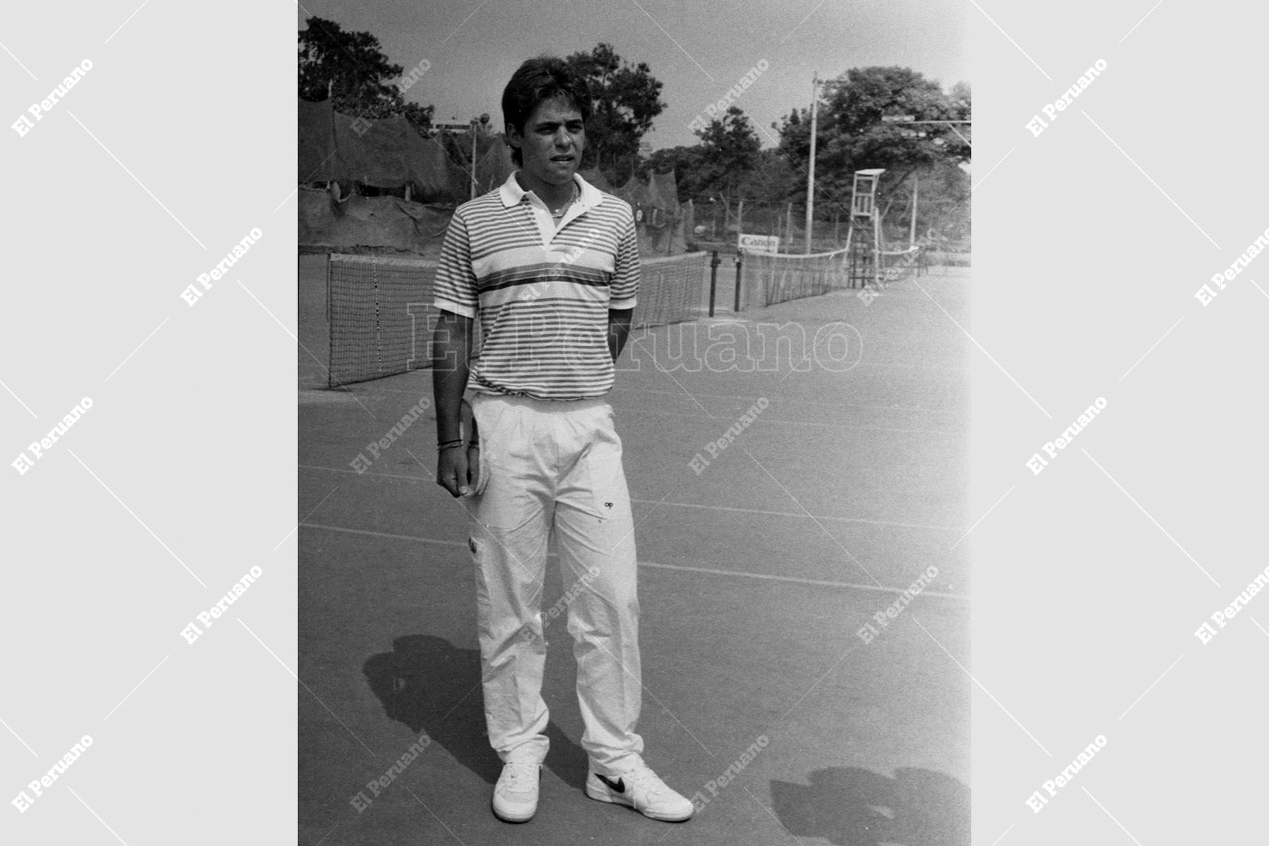 Lima - 10 diciembre 1985 / Jaime Yzaga, nuestro gran campeón sudamericano y número uno del ranking mundial junior, confirmó su participación en el equipo peruano que disputará la Copa Davis.  Foto: Archivo Histórico de El Peruano / Pedro Arroyo