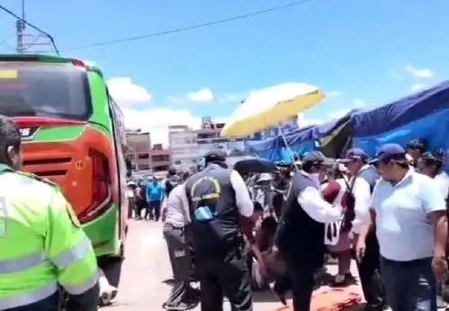 Una niña de 3 años resultó herida de gravedad tras ser atropellada por un bus de servicio urbano cerca del mercado Vinocanchón del distrito de San Jerónimo, en la provincia y región Cusco. ANDINA/Difusión