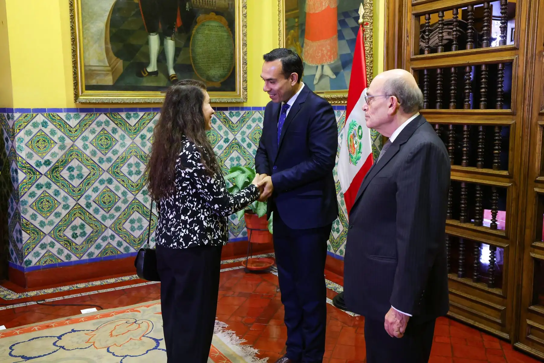 En el Palacio de Torre Tagle, el presidente José Jerí Oré y el canciller Hugo de Zela recibieron el saludo protocolar del Cuerpo Diplomático acreditado en el país. Foto: ANDINA/Prensa Presidencia En el Palacio de Torre Tagle, el presidente José Jerí Oré y el canciller Hugo de Zela recibieron el saludo protocolar del Cuerpo Diplomático acreditado en el país. Foto: ANDINA/Prensa Presidencia