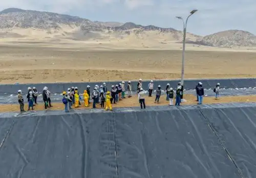 A ritmo acelerado avanzan los trabajos de construcción del proyecto del relleno sanitario de la provincia de Chiclayo, ubicado en el distrito de Reque. ANDINA/Difusión