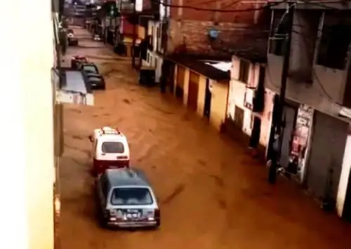 Las lluvias intensas registradas en Cajamarca provocaron la inundación de diversas zonas, como el distrito de Los Baños del Inca. ANDINA/Difusión