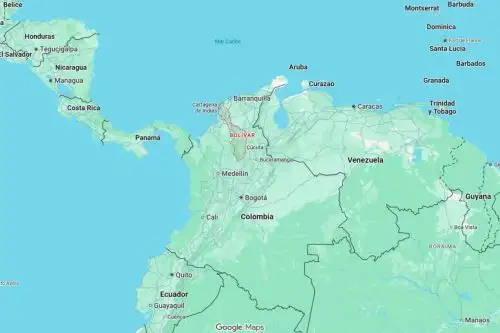 Mapa de localización del departamento de Bolívar, en el norte de Colombia. Imagen: Google Maps/Internet.
