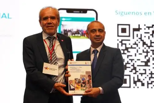 El presidente del CNE, Luis Lescano, y el titular de la ANGR, Koki Noriega. Foto: CNE/Difusión.