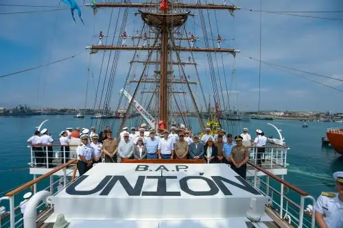 Presidente Jerí participó en arribo de B.A.P. Unión al Callao tras 178 días de viaje al extranjero. Foto:  ANDINA/Jhonel Rodríguez Robles