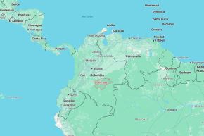 Mapa de localización de la provincia de Guavire, en Colombia. Imagen: Google Maps