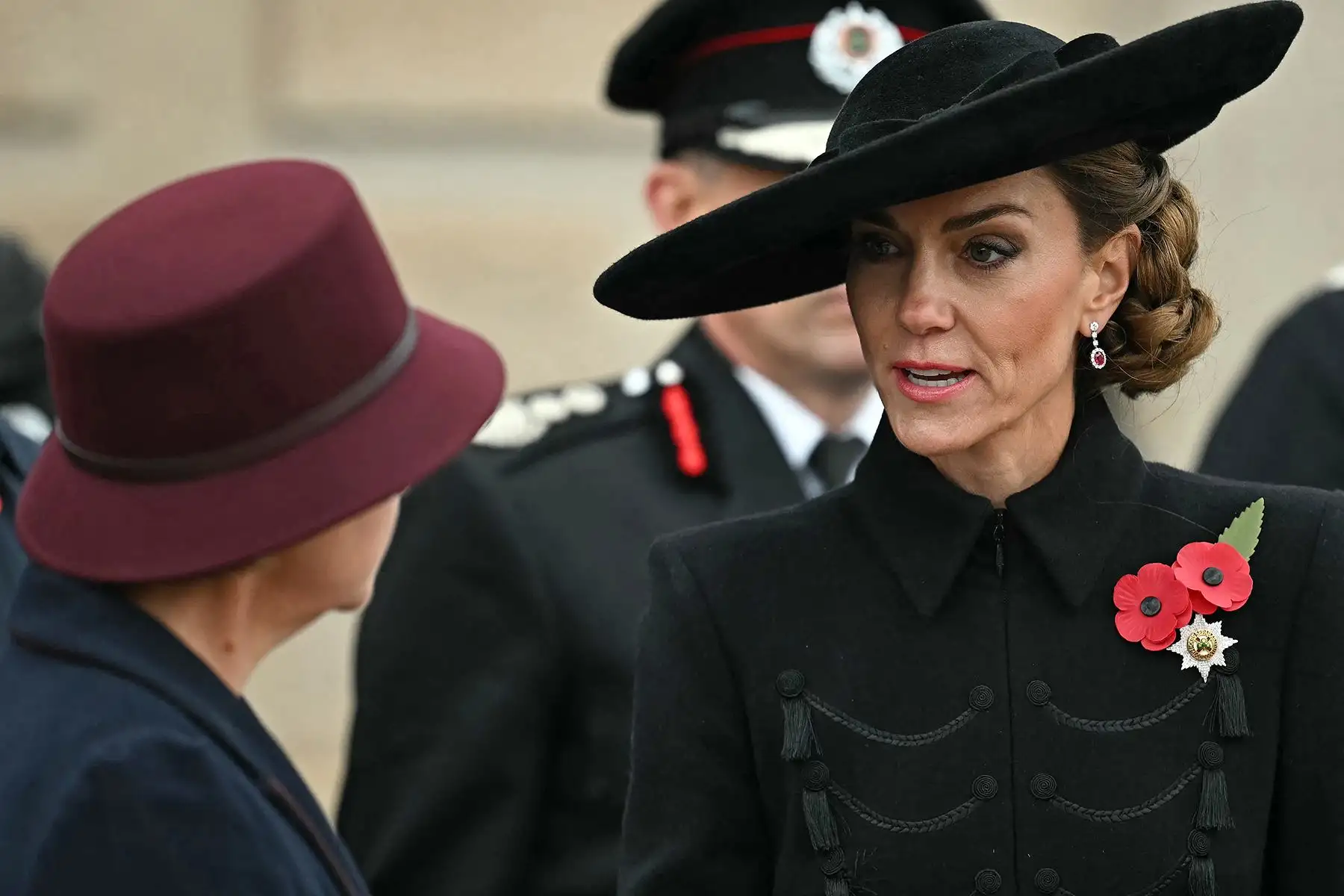 Catalina, princesa de Gales, asistió a un acto conmemorativo del Día del Armisticio en el National Memorial Arboretum de Alrewas, en el centro de Inglaterra, el 11 de noviembre de 2025. El Día del Armisticio, 11 de noviembre, conmemora el fin de la Primera Guerra Mundial. Foto: AFP. Foto: AFP