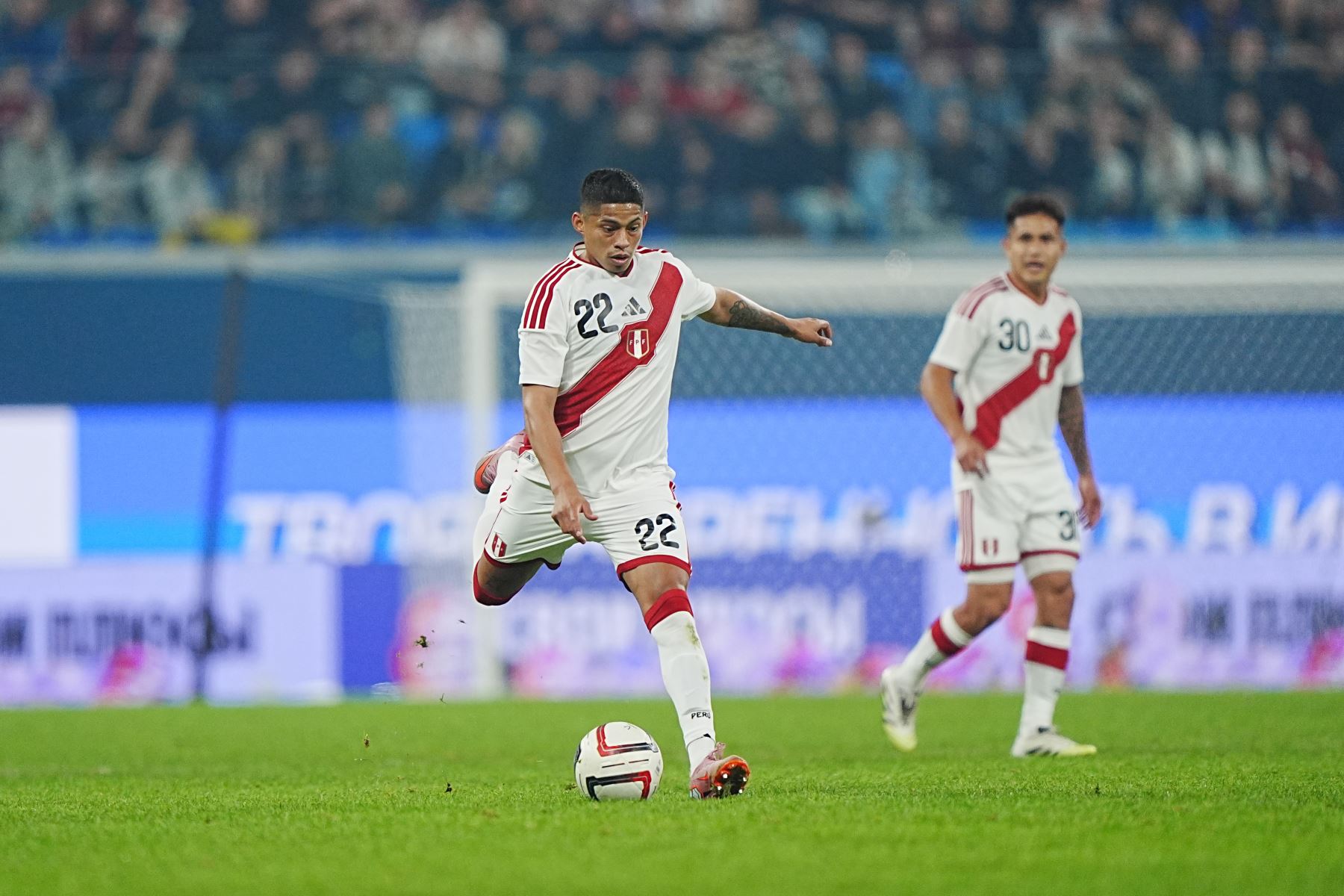 La selección peruana igualó 1-1 ante Rusia en el imponente Gazprom Arena de San Petersburgo.  Foto: ANDINA/Difusión FPF