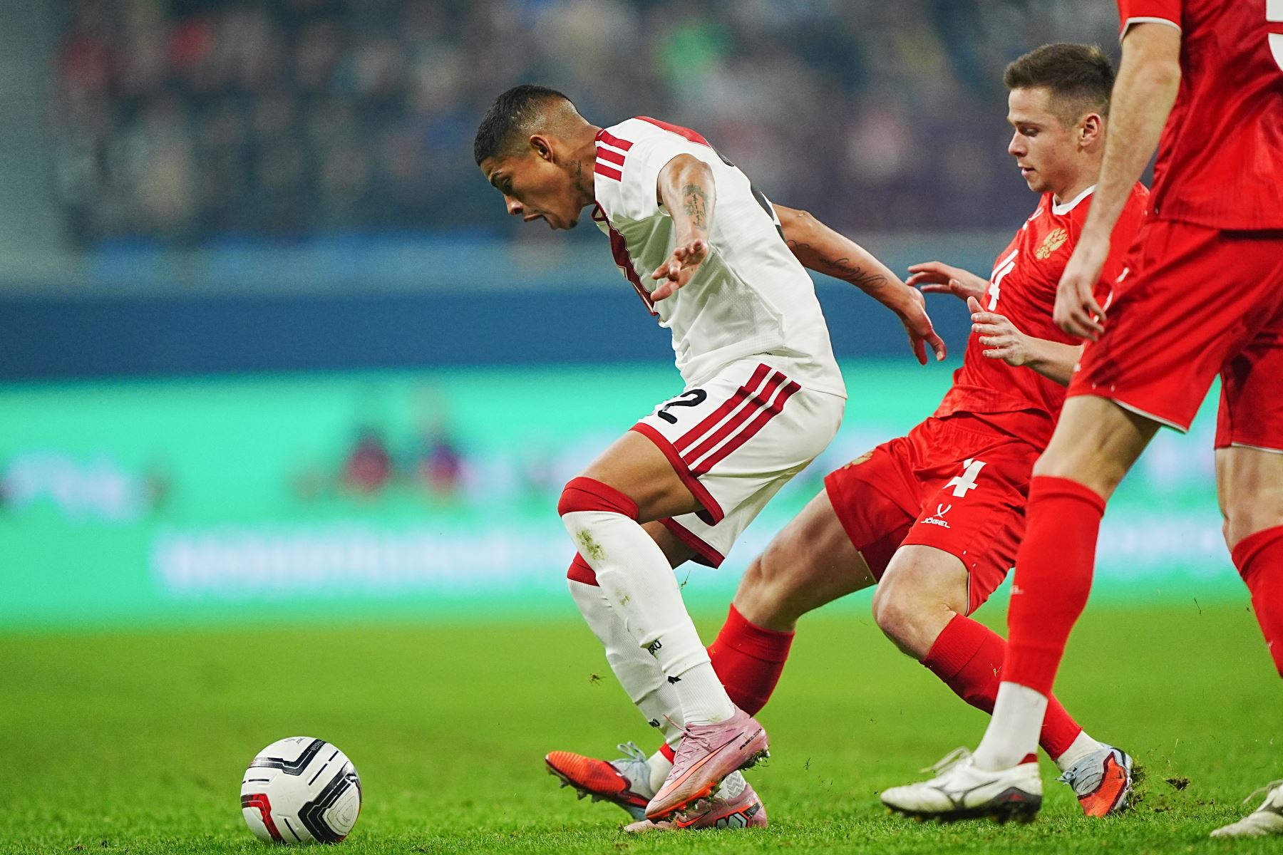 La selección peruana igualó 1-1 ante Rusia en el imponente Gazprom Arena de San Petersburgo.  Foto: ANDINA/Difusión FPF