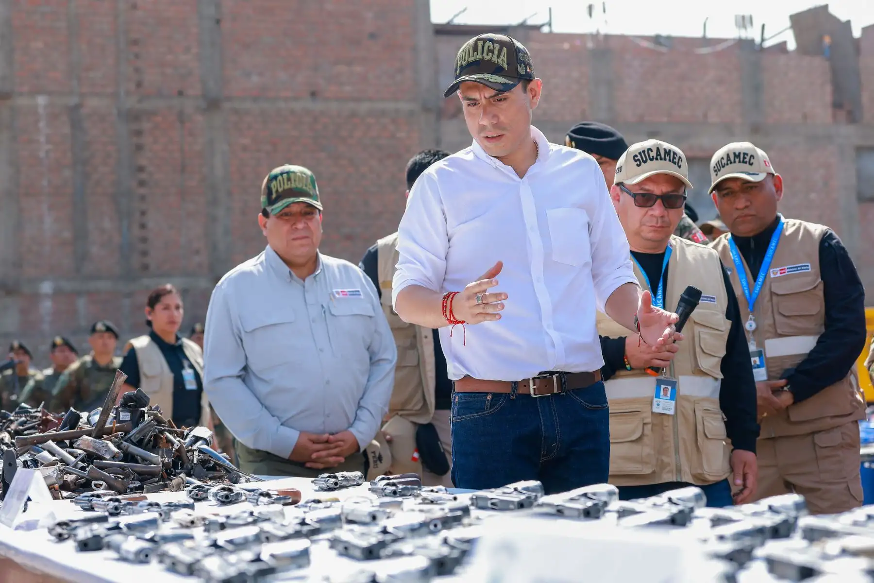Presidente José Jerí verificó destrucción de más de 8,200 armas incautadas a la delincuencia. Foto: ANDINA/Prensa Presidencia