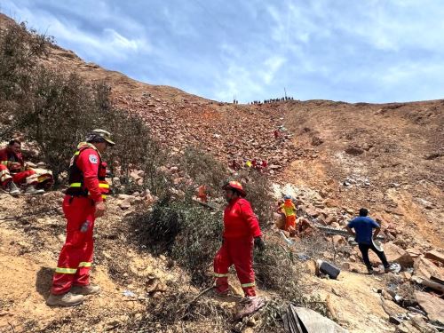El accidente que protagonizó el bus de la empresa Llamosas se registró la madrugada del miércoles en la bajada del puente de Ocoña, a la altura del kilometro 780 de la carretera Panamericana Sur. Foto: ANDINA/Difusión