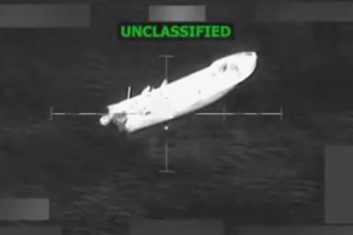 Captura de pantalla del video de un ataque en el Caribe, difundido por autoridades de EE.UU. en redes sociales. Foto: Internet/X.