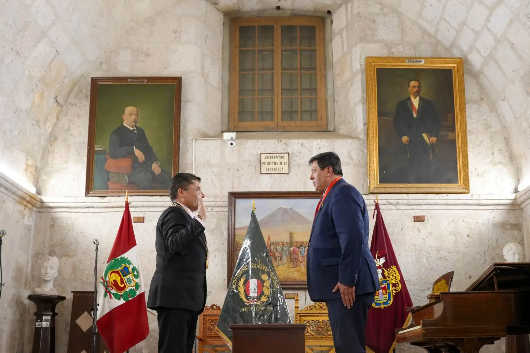 La Municipalidad Provincial de Arequipa rindió homenaje  a Francisco Bolognesi Cervantes, de quien se celebraron 209 años de nacimiento. En el acto también se conmemoró 18 años de la Legión Coronel Francisco Bolognesi. Foto: Cortesía Diego Ramos