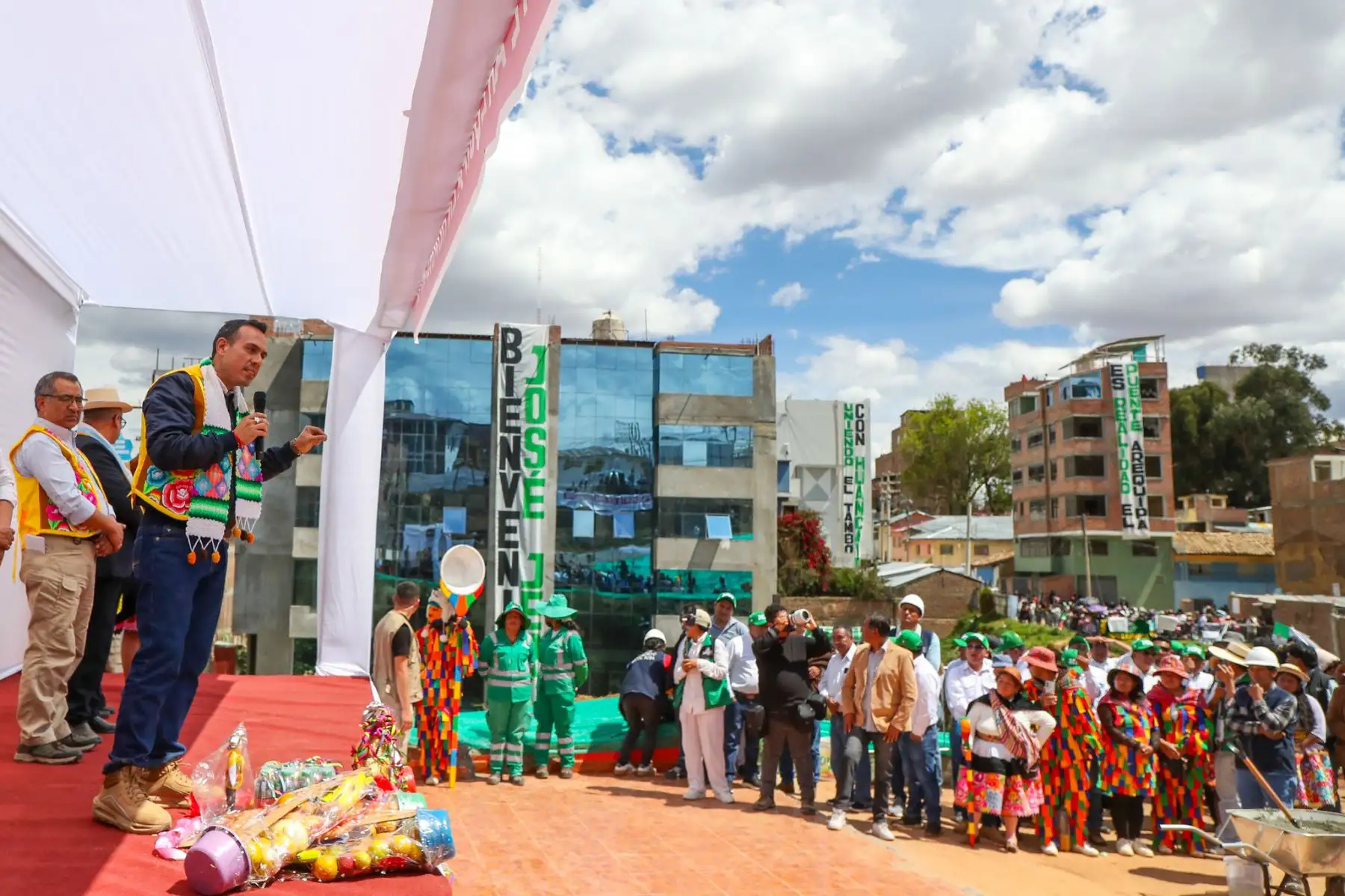El presidente de la república, José Jerí, participó en la ceremonia de inicio de obras del puente Arequipa, en Huancayo. Foto: ANDINA/Prensa Presidencia