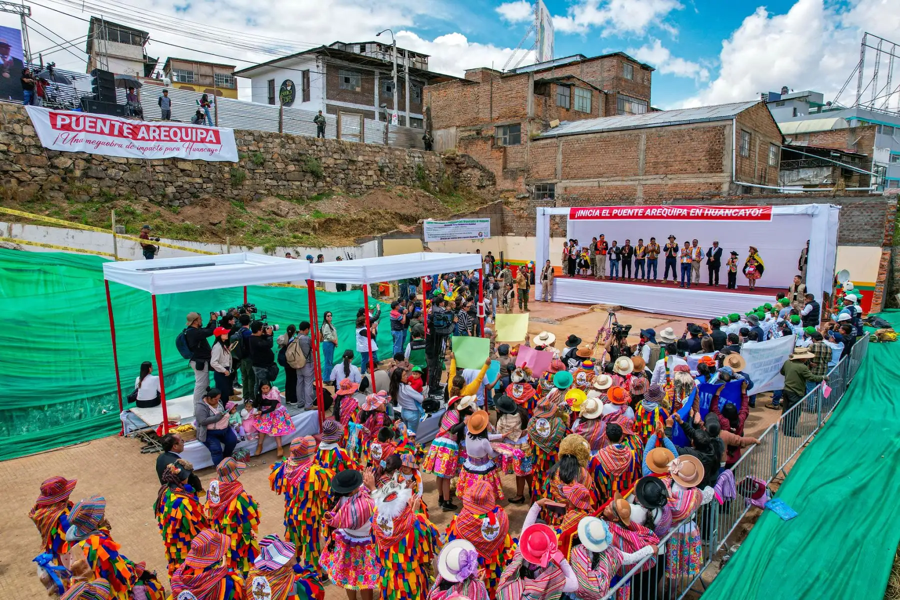 El presidente de la república, José Jerí, participó en la ceremonia de inicio de obras del puente Arequipa, en Huancayo. Foto: ANDINA/Prensa Presidencia