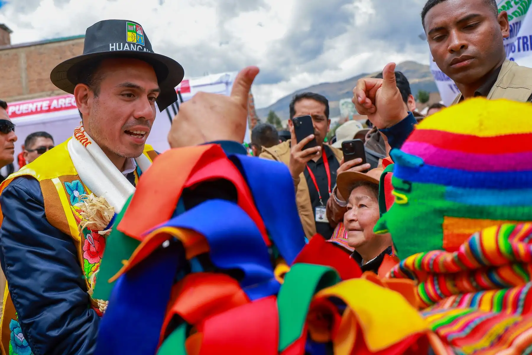 El presidente de la república, José Jerí, participó en la ceremonia de inicio de obras del puente Arequipa, en Huancayo. Foto: ANDINA/Prensa Presidencia