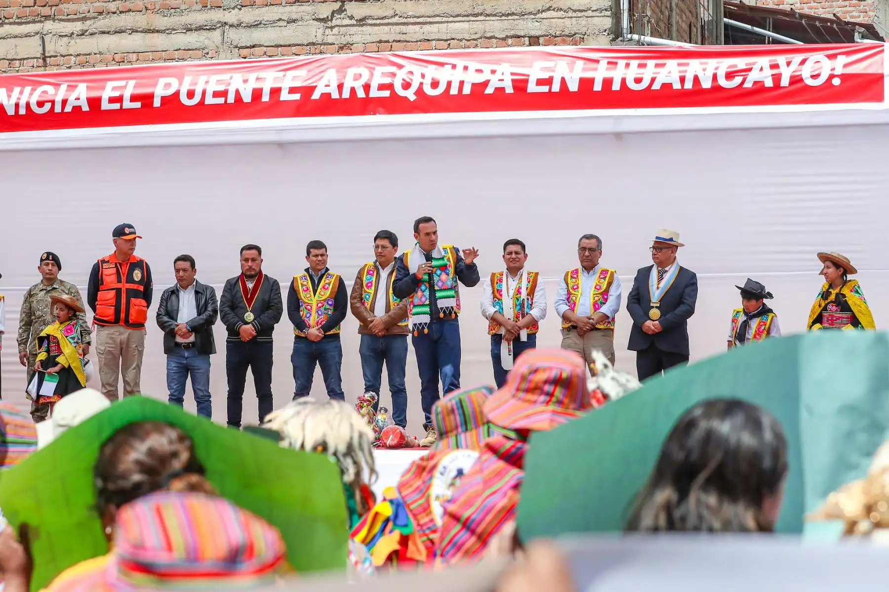 El presidente de la república, José Jerí, participó en la ceremonia de inicio de obras del puente Arequipa, en Huancayo. Foto: ANDINA/Prensa Presidencia