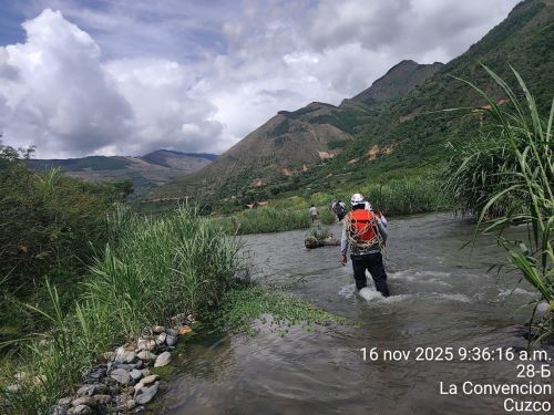 La Policía Nacional y familiares intensifican búsqueda de estudiante de la Universidad Nacional de Quillabamba desaparecido en el río Vilcanota en la provincia La Convención. ANDINA/Difusión