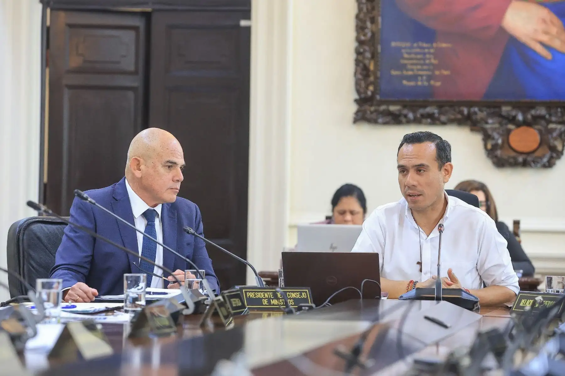 El presidente José Jerí lidera la sesión del Consejo de Ministros, revisando las acciones prioritarias del Ejecutivo y las medidas destinadas a fortalecer la gestión del Gobierno en beneficio de todos los peruanos. Foto: ANDINA/ Prensa Presidencia