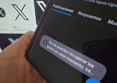 No se pueden recuperar los posts en este momento, es el mensaje que se muestra al ingresar a la red socail X.
