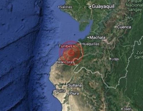 El epicentro del temblor de magnitud 41. registrado esta mañana en Tumbes se localizó cerca de Zorritos, informó el IGP.