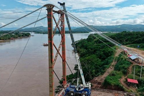 Con más de 263 metros de longitud, el puente Picota se levanta sobre el río Huallaga. Foto: MTC/Difusión.