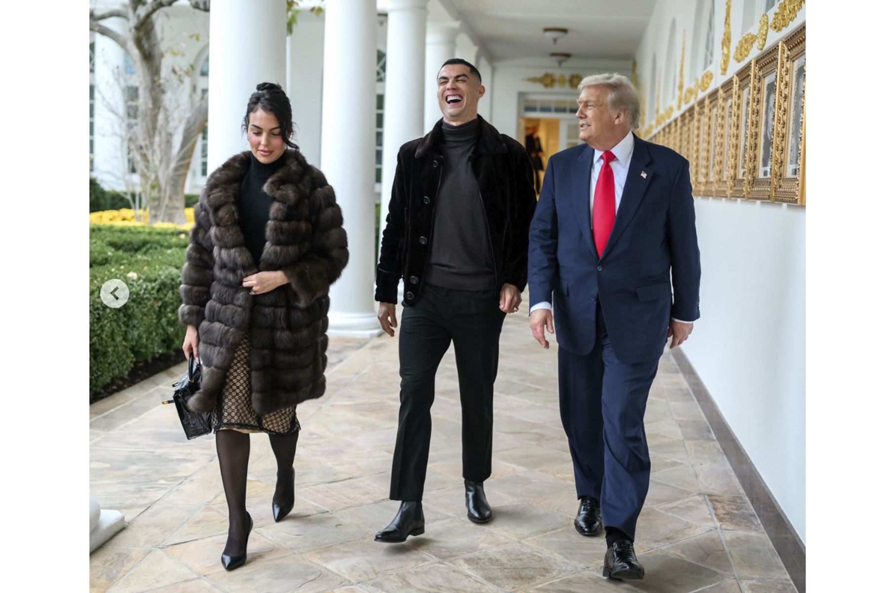 El delantero portugués Cristiano Ronaldo asistió a la cena de gala de la Casa Blanca del martes 18 de noviembre, donde compartió mesa con el presidente de Estados Unidos, el príncipe heredero saudí, Mohammed bin Salman, y el presidente de la FIFA, Gianni Infantino. Foto: INTERNET/Medios