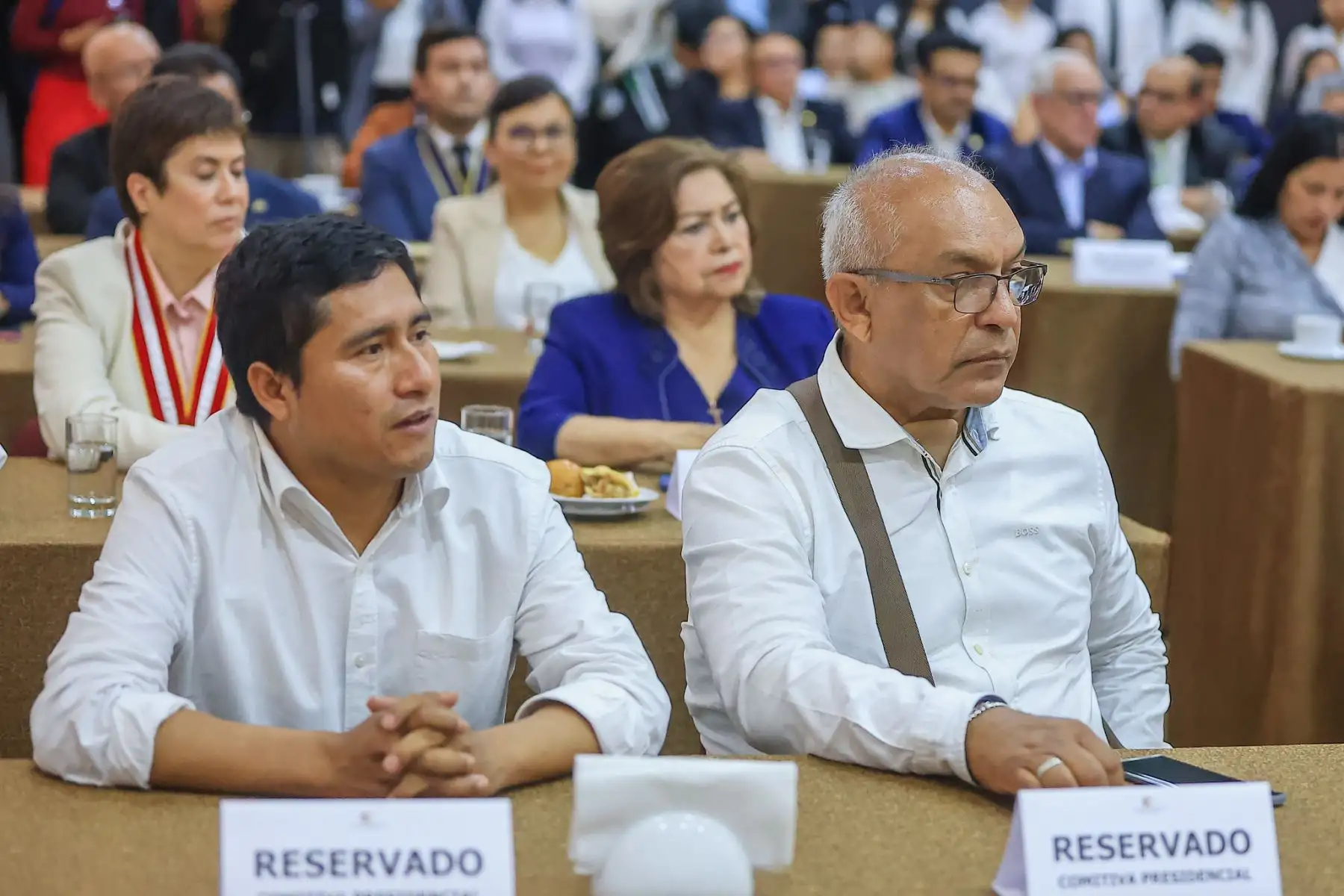 El presidente de la república, José Jerí, lideró una reunión de trabajo con los miembros de la Cámara de Comercio y Producción de La Libertad.  Foto: ANDINA/Prensa Presidencia