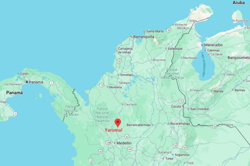 Mapa de localización del municipio de Yarumal, en Colombia. Imagen: Google Maps.
