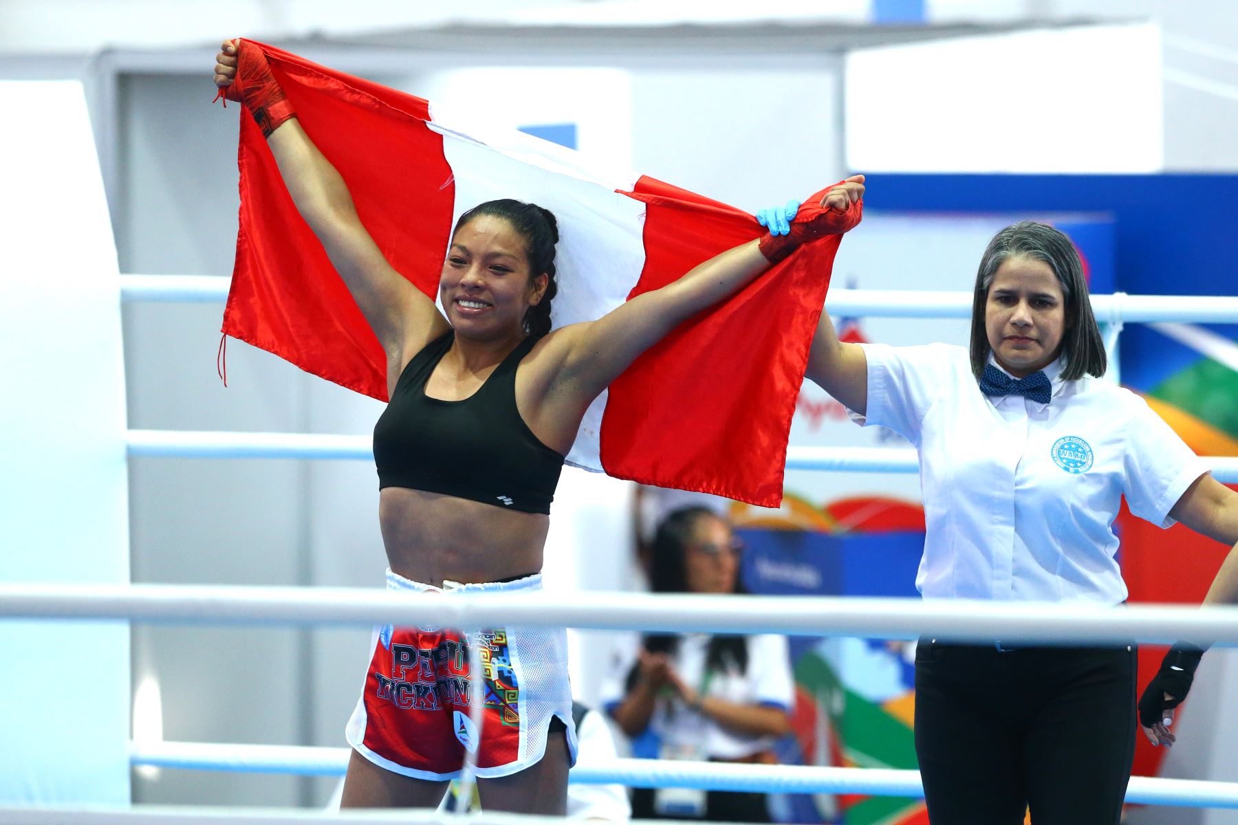 Mavet Yupanqui Ganó una medalla de oro en Kickboxing en los Juegos Bolivarianos 2024, compitiendo en la categoría de 56 kg.  Foto: ANDINA/Difusión