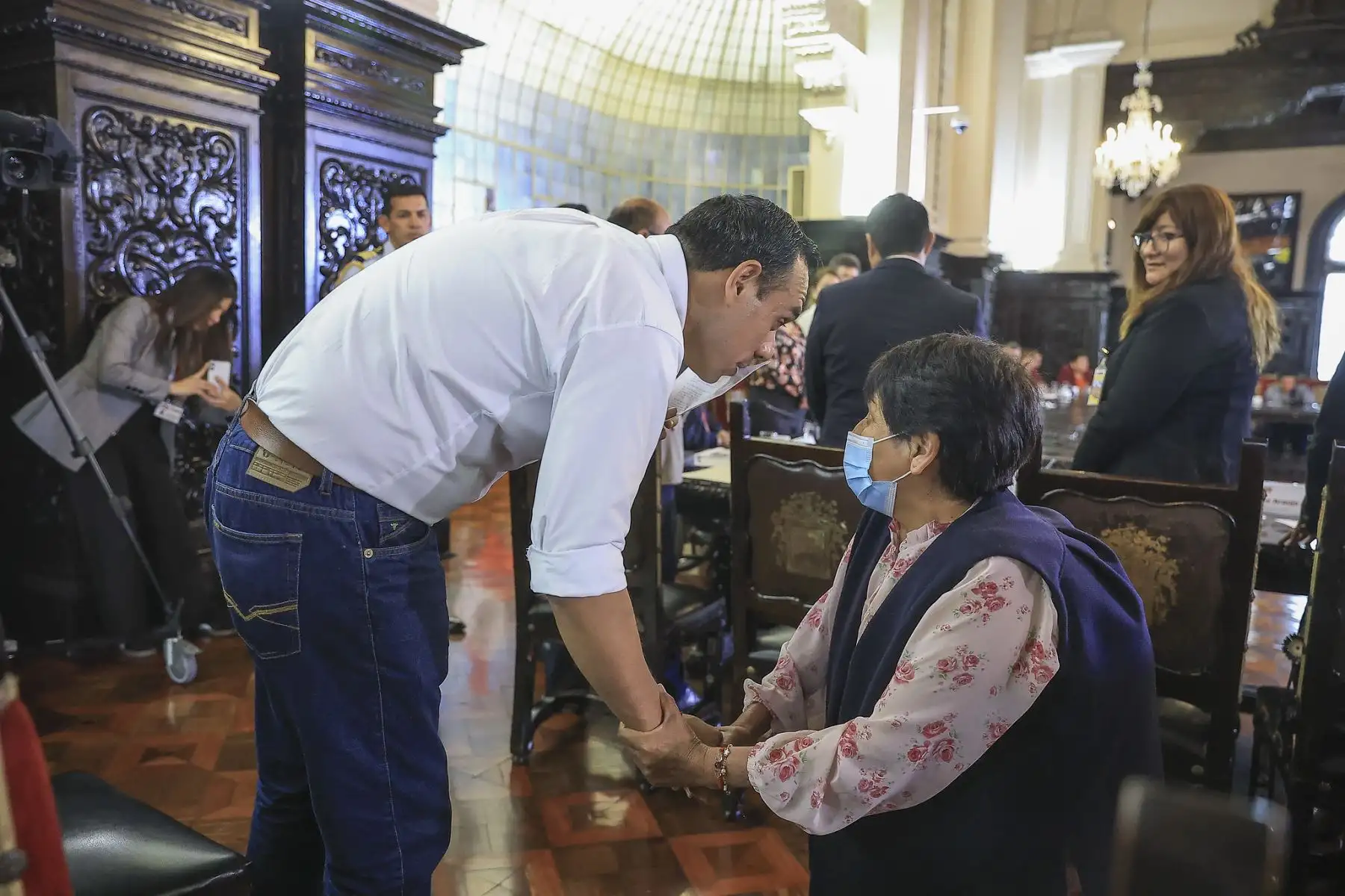 Presidente José Jerí sostiene reunión de trabajo con dirigentes del Consejo Nacional para la Integración de la Persona con Discapacidad en Perú. Foto: ANDINA/Prensa Presidencia