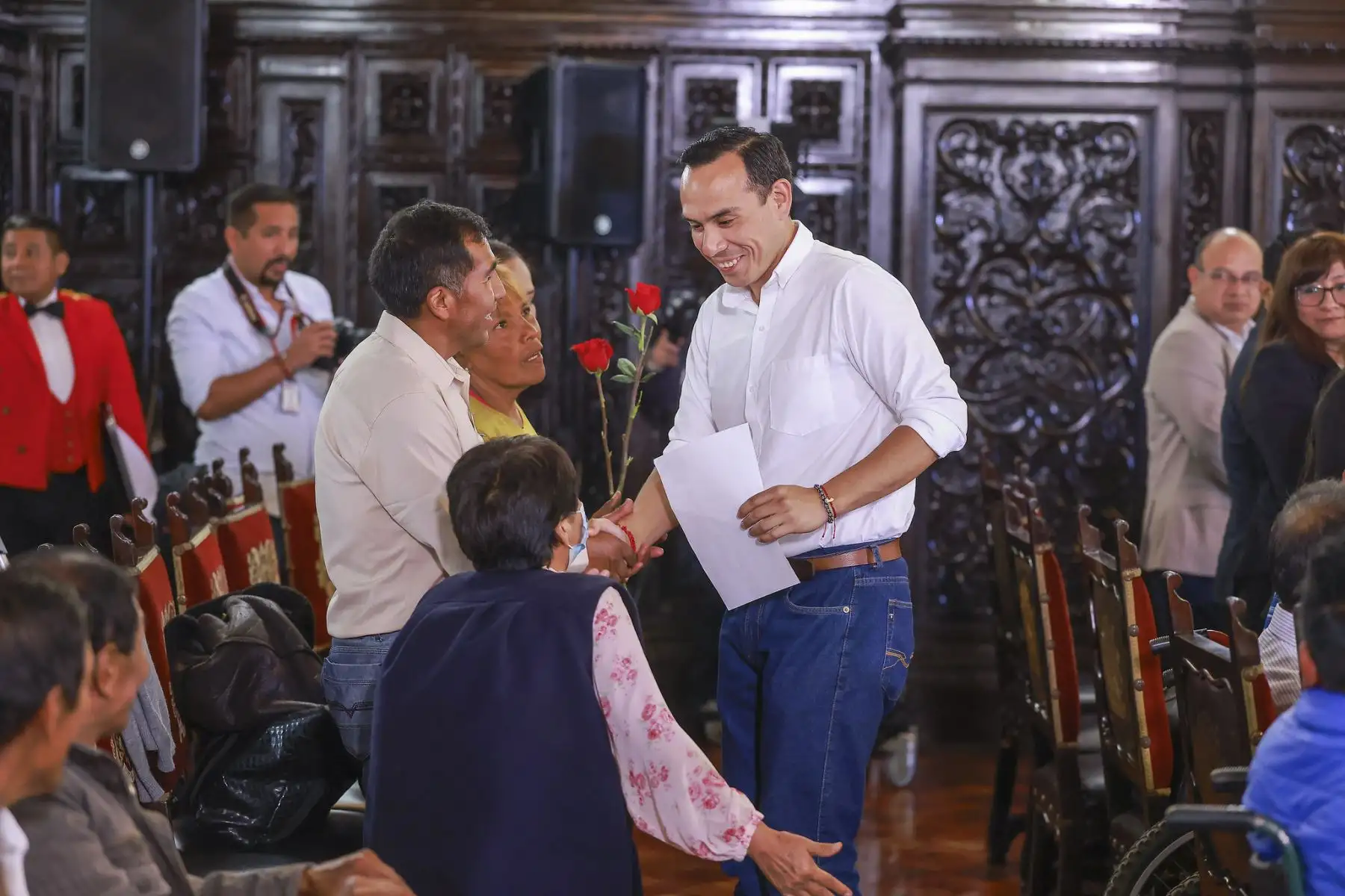 Presidente José Jerí sostiene reunión de trabajo con dirigentes del Consejo Nacional para la Integración de la Persona con Discapacidad en Perú. Foto: ANDINA/Prensa Presidencia