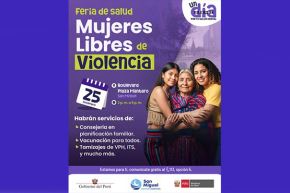 Esta actividad tiene como objetivo sensibilizar a la población sobre la eliminación de toda forma de violencia, promoviendo respeto, la prevención y el acceso a servicios de salud física y mental, con especial énfasis en el bienestar de las mujeres.ANDINA/Difusión