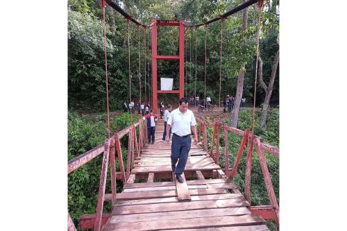 Estado actual del puente Betania, en San Martín. Foto: ANDINA/Difusión