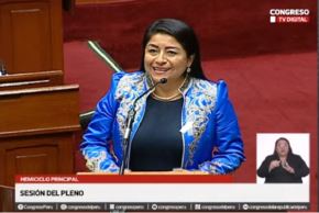 Ministra de Economía y Finanzas, Denisse Miralles. Foto: Captura TV.