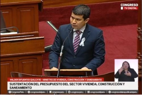 Ministro de Vivienda, Construcción y Saneamiento, Wilder Sifuentes. Foto: Captura TV.