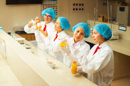 El equipo está conformado por Sebastián Huayta, Valeria Mendoza, María Pauja y María Roca; y la docente Jhosselyne De la Cruz, del COAR Ayacucho.