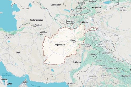 Mapa de localización de Afganisgtán y su frontera con Tayikistán. Imagen: Google Maps.