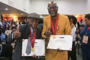 Walter Aguilar y Marco Campos fueron distinguidos por el Ministerio de Cultura. Foto: ANDINA/Héctor Vinces