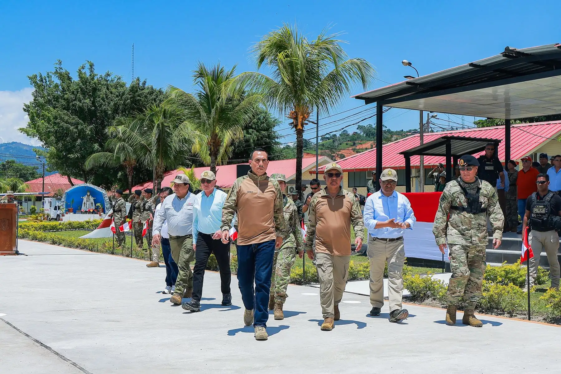 El presidente José Jerí llegó a la sede del Comando Especial del Vraem (CE-VRAEM), en Pichari, Cusco. Foto: ANDINA/Prensa Presidencia