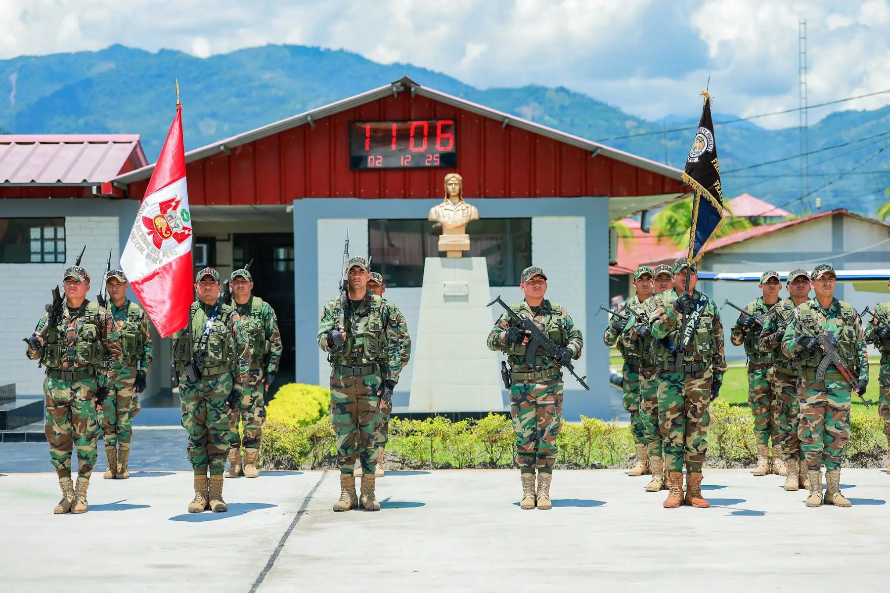El presidente José Jerí llegó a la sede del Comando Especial del Vraem (CE-VRAEM), en Pichari, Cusco. Foto: ANDINA/Prensa Presidencia