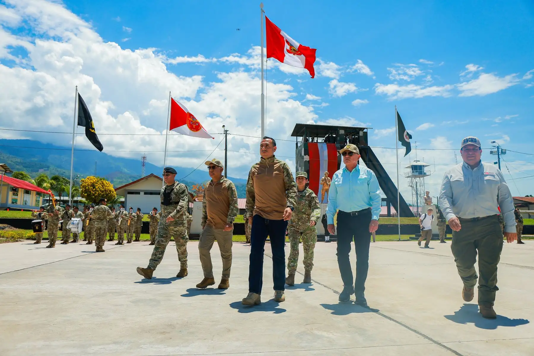 El presidente José Jerí llegó a la sede del Comando Especial del Vraem (CE-VRAEM), en Pichari, Cusco. Foto: ANDINA/Prensa Presidencia