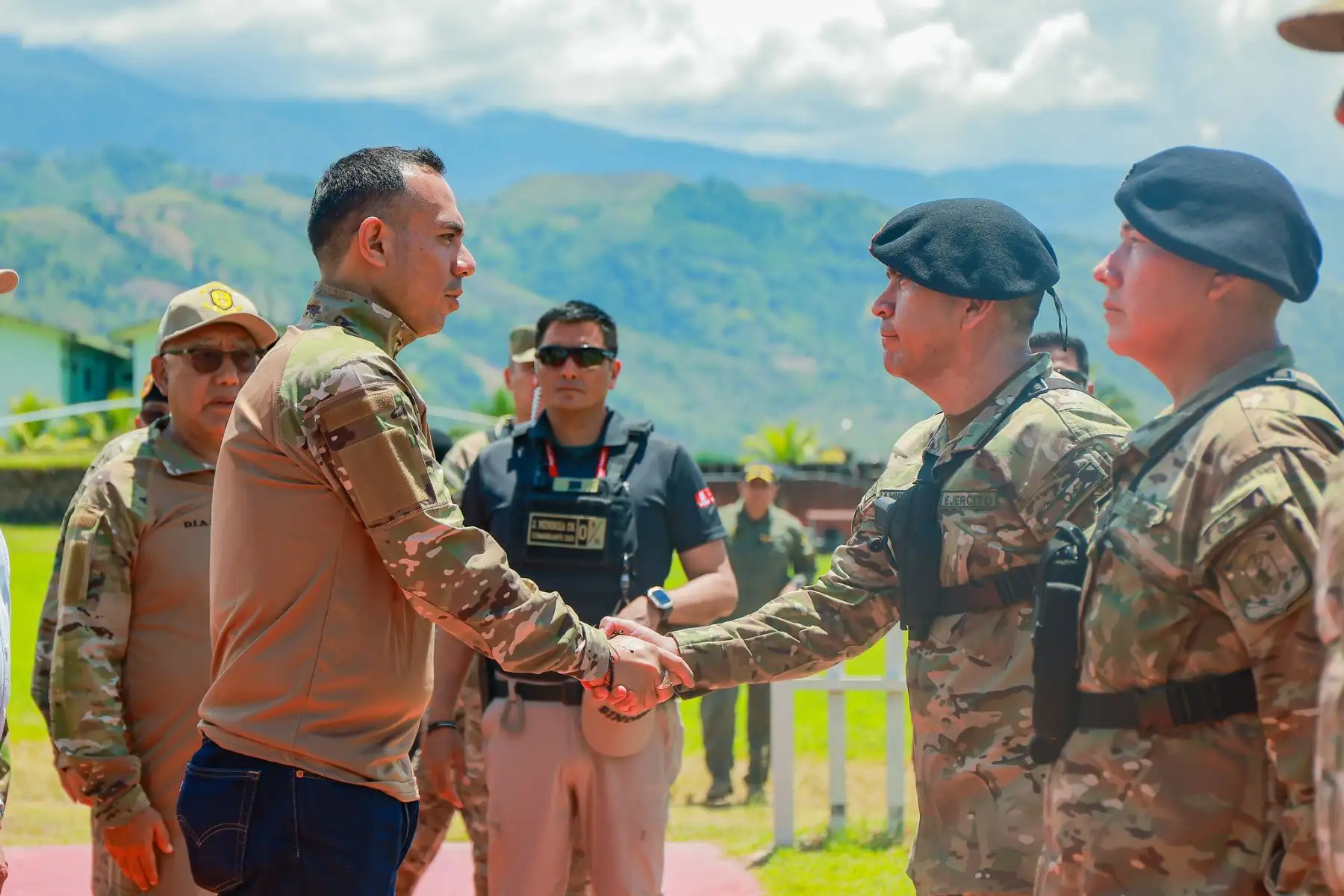 El presidente José Jerí llegó a la sede del Comando Especial del Vraem (CE-VRAEM), en Pichari, Cusco. Foto: ANDINA/Prensa Presidencia