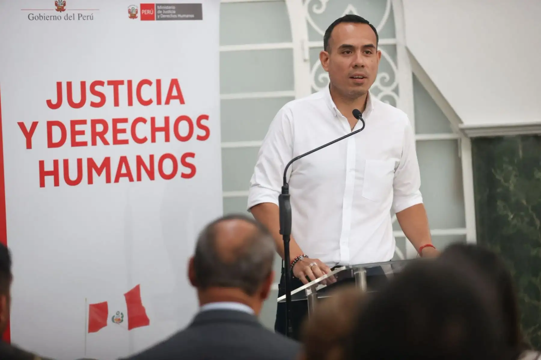 El presidente José Jerí presenció la suscripción del convenio interinstitucional
entre el Ministerio de Justicia y Derechos Humanos y el Ministerio Público.
Foto: ANDINA/Juan Carlos Guzmán